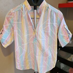 Women's Vintage Colorful Striped Shirt